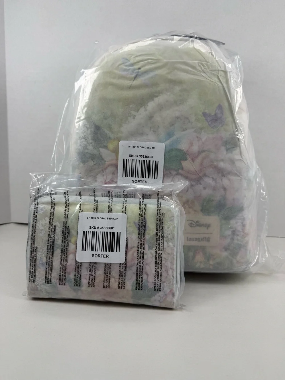 Loungefly Disney Peter Pan Tinker Bell Flowers Mini Backpack & Wallet